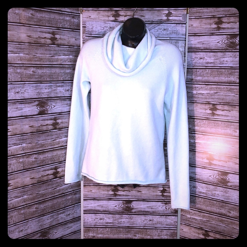 🌴GAP-M-BABY BLUE-STRETCH-COWL COLLAR-SOFT-SWEATER